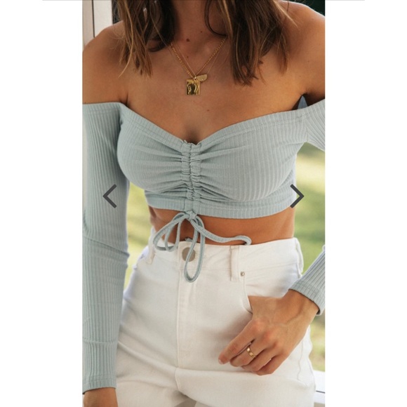 O. Vianca  Frontal drawstring tie Blouse (Small) - Picture 1 of 9